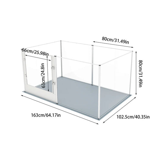 BORWARTH Acrylic Dog Playpen Cage With Waterproof Pad