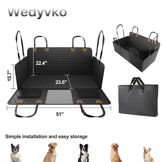 Wedyvko Back Seat Extender Dog Hammock Car Seat Cover