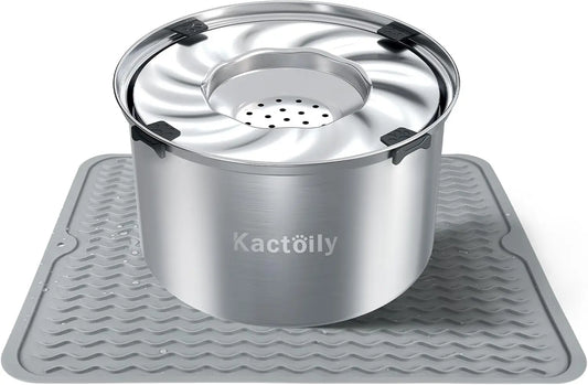 Stainless Steel No Spill Dog Water Bowl With Floating Disk