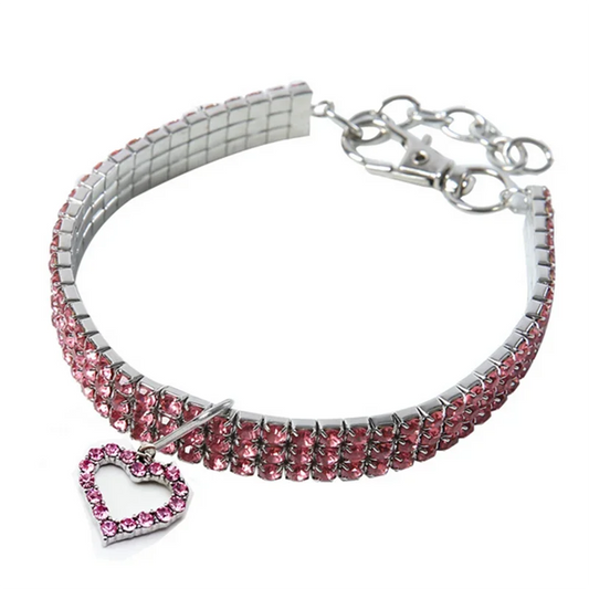 NONECN Bling Rhinestone Dog Collar for Pets Jeweled Crystal