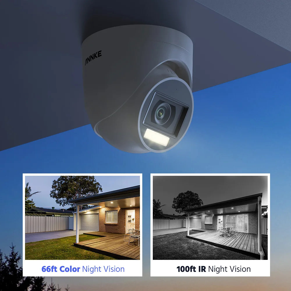 ANNKE 5MP Analog HD Camera Smart Light Video Surveillance Cameras 5MP Bullet 2.8 mm Indoor Outdoor Weatherproof Security Cameras