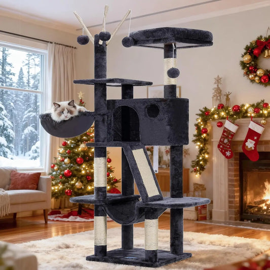 Cat Tower With Padded Bed Condo Hammocks Scratching Posts