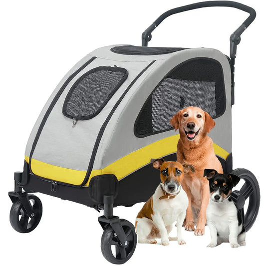 Ultra Large Four Wheel Dog Stroller Foldable Pet Jogger Wagon