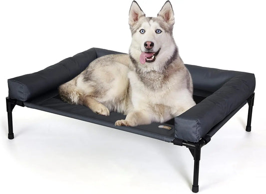 Elevated Dog Cot With Cooling Mesh And Removable Washable Cover