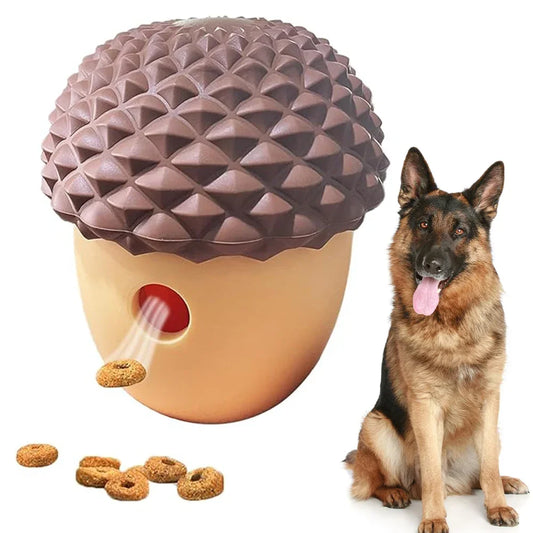 Dog Toy Silicone Acorn Food Puzzle Ball For Slow Feeding