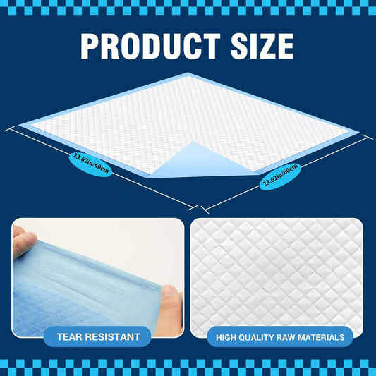 "Puppy Pee Pads 23.6"x23.6"-50/100/200/300/400PCS | Super Absorbent & Leak-Proof | Disposable Pet Training Pads | Dogs |Doggie|"