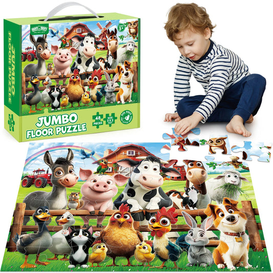 Floor Puzzles For Kids Farm Animals 48 Piece Jigsaw Puzzle